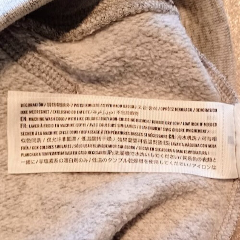 ABERCROMBIE NEW girls size 5/6 gray sweatshirt w/hoodie, light pink letters - Picture 8 of 8